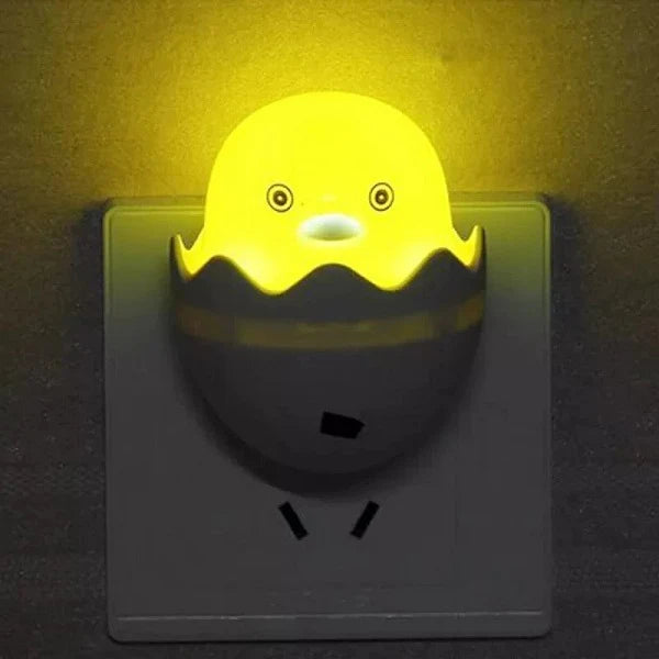 Automatic Little Yellow Duck Night Light | Yellow Duck With Egg Shape Led Night Lamp