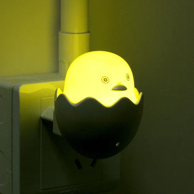 Automatic Little Yellow Duck Night Light | Yellow Duck With Egg Shape Led Night Lamp