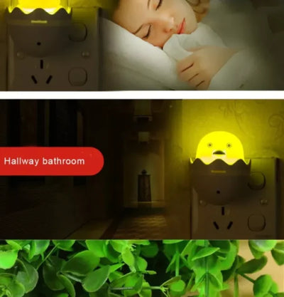 Automatic Little Yellow Duck Night Light | Yellow Duck With Egg Shape Led Night Lamp