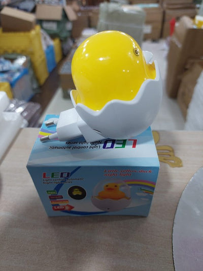 Automatic Little Yellow Duck Night Light | Yellow Duck With Egg Shape Led Night Lamp