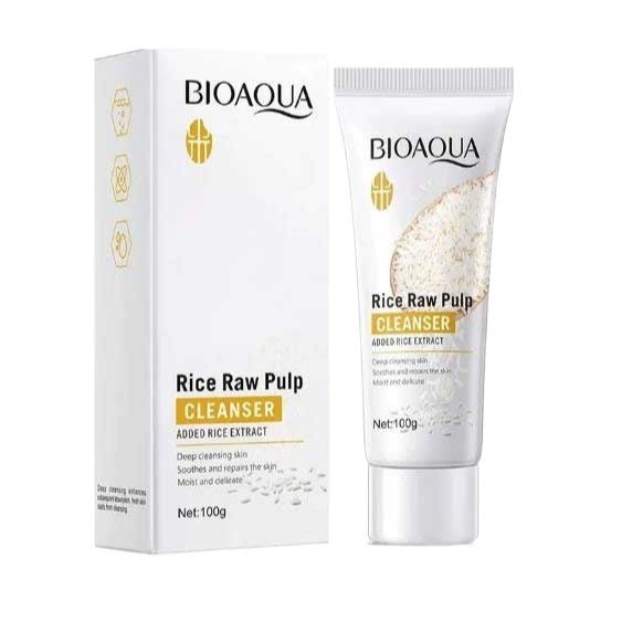 Bioaqua Rice Raw Pulp Cleanser / Face Wash (100g)