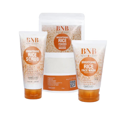 Bnb Whitening Rice Organic Glow Kit | Organic Rice Facial Skin Care Kit, Brightening Face Scrub (without Box) Product ID: 1485172