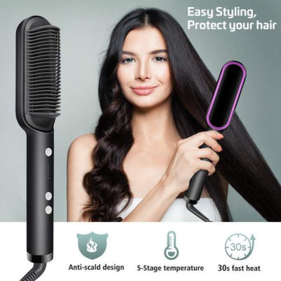 Electric Professional Hair Straightening Brush (random Color)