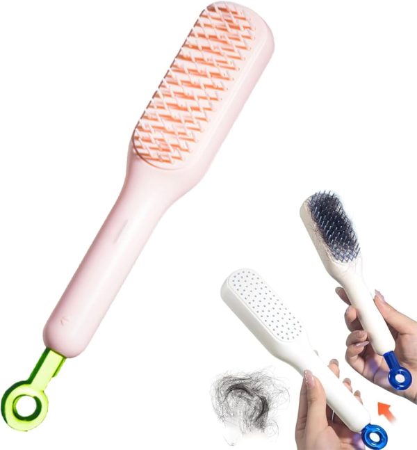 Self Cleaning Hair Brush, One-click Cleaning Telescopic Hair Comb (random Color)