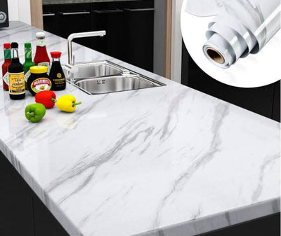 White Marble Sheet Marble Sheet For Kitchen – Anti Oil And Heat Resistant Wallpaper White Marble Sheet Size 45×200